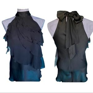 2/$40 Black Draped Blouse